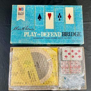 Vintage 1975 Play & Defend Bridge Game, Milton Bradley Chas Goren Edition
